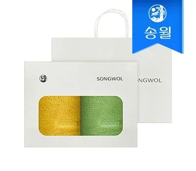송월타올 컬러풀 170g 세면타올 2매 선물세트쇼핑백